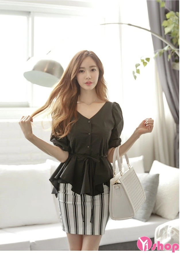 Áo sơ mi nữ dáng xòe hợp thời trang hè 2017