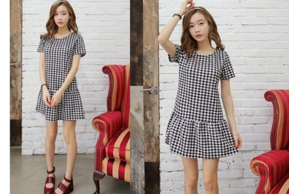 Váy đầm sọc caro cho bạn gái thêm nét thanh lịch đầy cá tính