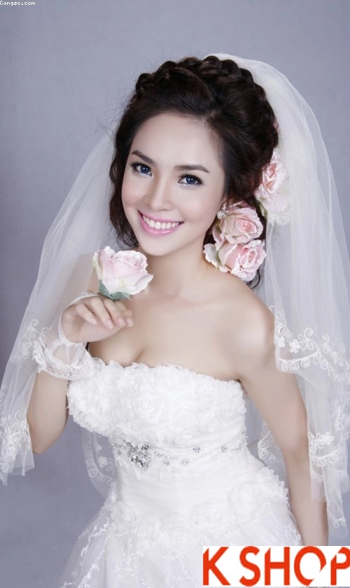 Những kiểu tóc dễ thương quyến rũ cho cô dâu ngày cưới