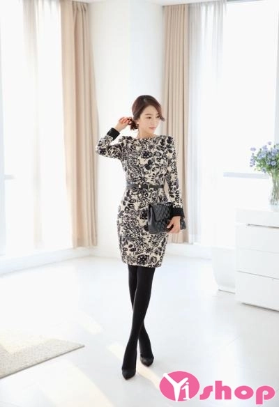 Váy đầm dạ dáng dài phong cách công sở