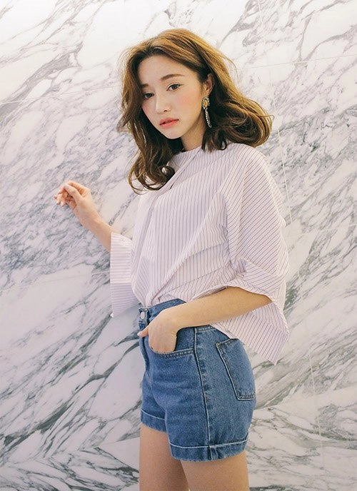 Cho nàng thỏa sức khoe eo thon với soóc jeans cạp cao