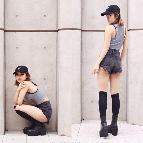 Cho nàng thỏa sức khoe eo thon với soóc jeans cạp cao