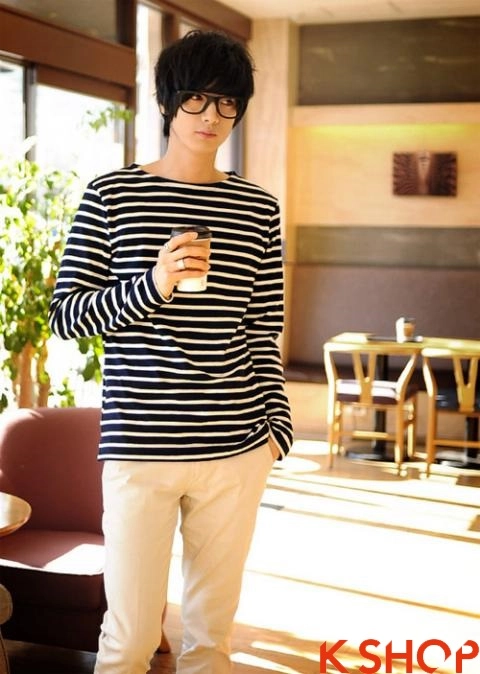 Bst áo thun nam họa tiết kẻ ngang cho chàng lôi cuốn