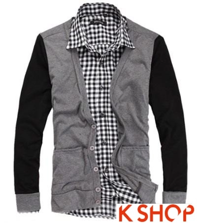 Bst áo khoác nam cardigan hàn quốc đẹp đông 2017 dạo phố
