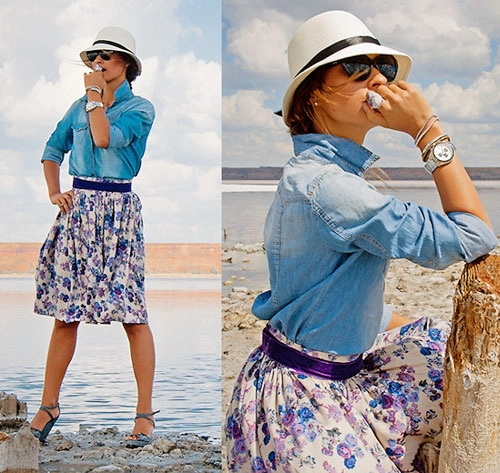 Cách phối đồ nữ tính cho sơ mi denim