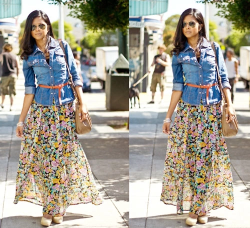 Cách phối đồ nữ tính cho sơ mi denim