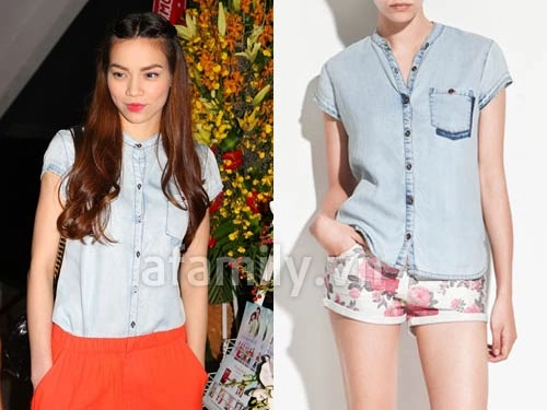 Hà hồ say mê sơ mi zara