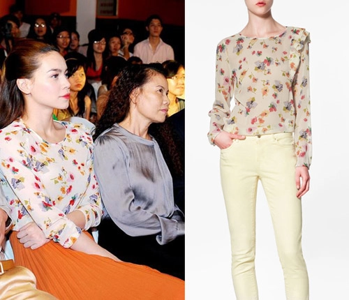 Hà hồ say mê sơ mi zara