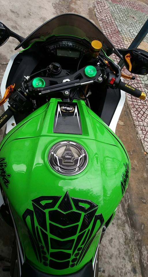 Kawasaki zx10-r trắng xanh long lanh