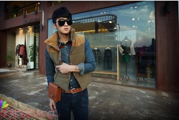99 áo khoác phao nam gile ấm áp những ngày lạnh