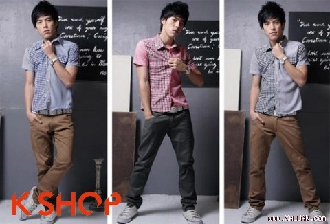 Áo sơ mi nam caro mạnh mẽ thanh lịch hè 2017