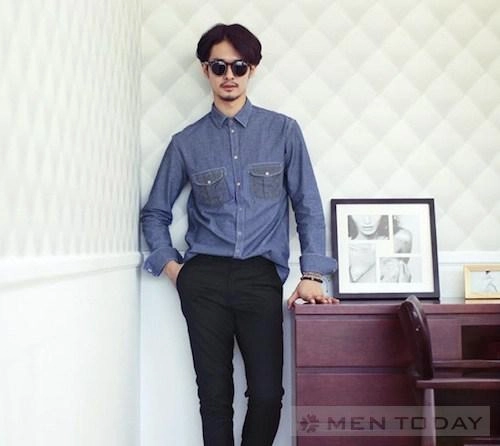 Sơ mi denim phong cách sang trọng lịch lãm cho chàng
