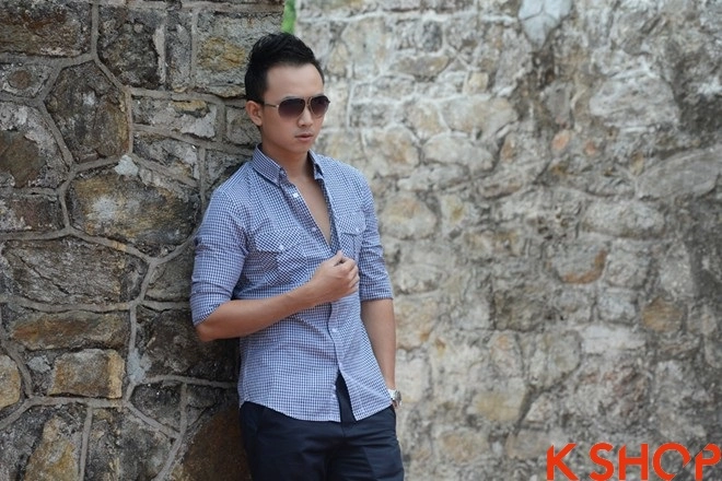 Áo sơ mi caro nam đẹp gam màu nóng cho hè 2017
