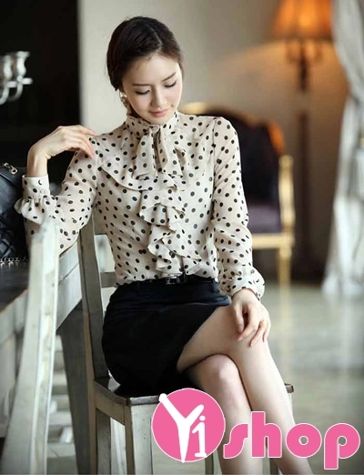 Áo sơ mi nữ dài tay công sở cho nàng tôn dáng gợi cảm nơi công sở
