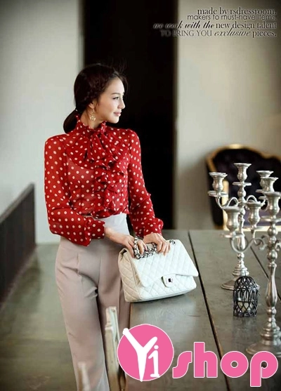 Áo sơ mi nữ dài tay công sở cho nàng tôn dáng gợi cảm nơi công sở
