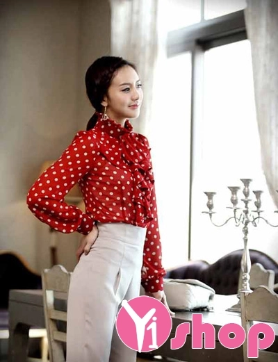 Áo sơ mi nữ dài tay công sở cho nàng tôn dáng gợi cảm nơi công sở