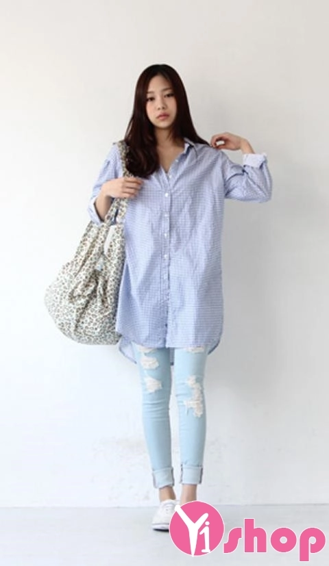 Áo sơ mi nữ dáng dài cuốn hút mọi ánh nhìn