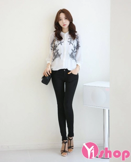 Áo sơ mi nữ họa tiết hoa sành điệu cho nàng công sở