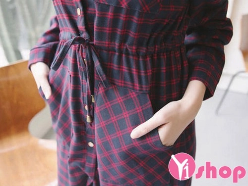 Áo sơ mi nữ kẻ caro duyên dáng mảnh mai hè 2017