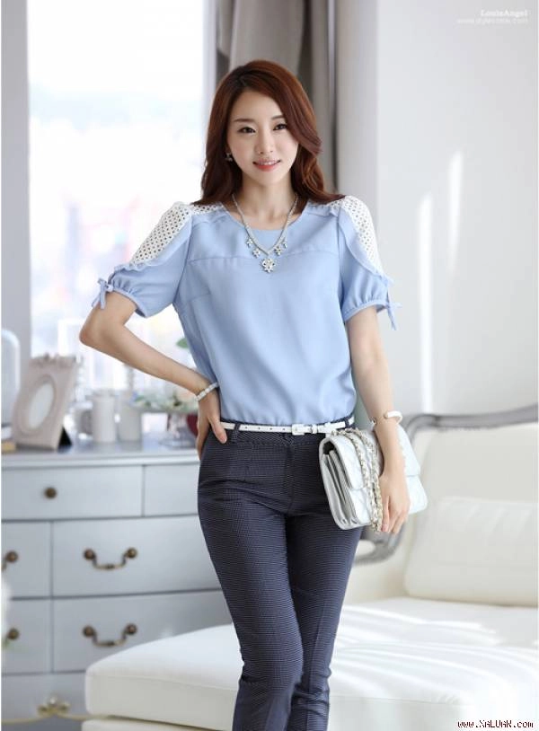 Áo sơ mi nữ phối ren phá cách cho nàng điệu đà