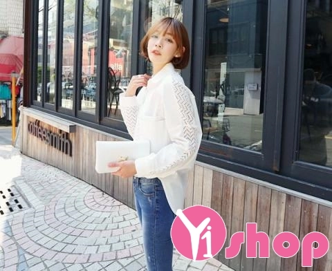 Áo sơ mi nữ tay bồng đẹp cho bạn gái dạo phố hè 2017