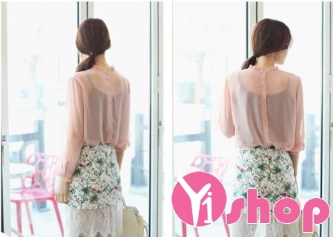 Áo sơ mi nữ tay bồng đẹp cho bạn gái dạo phố hè 2017