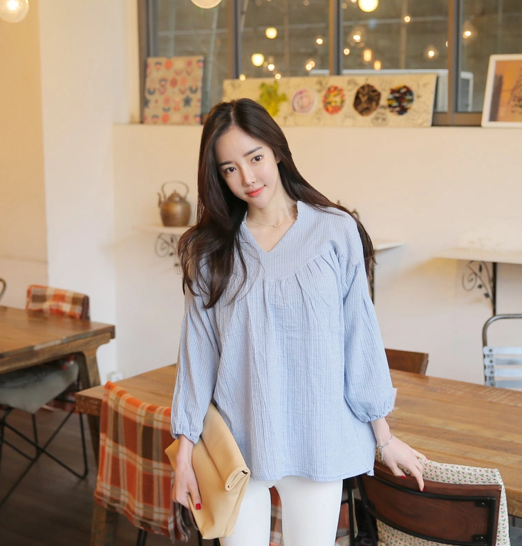 Áo sơ mi nữ tay dài phồng cho bạn gái trẻ trung nơi công sở
