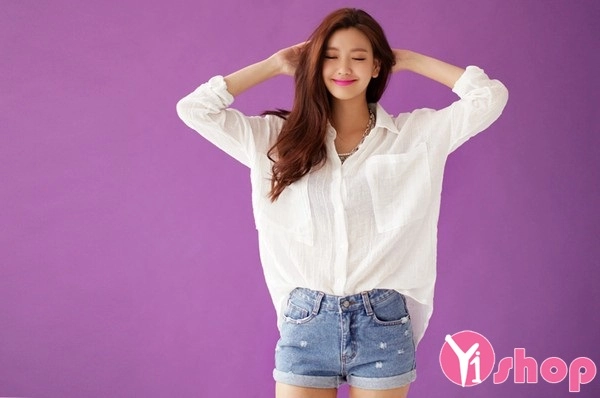 Áo sơ mi nữ trắng dài tay duyên dáng thanh lịch nơi công sở