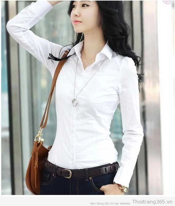 Áo sơ mi nữ trắng tinh tế thanh lịch nơi công sở