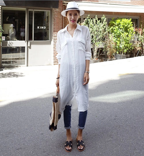 Ngỡ ngàng vẻ đẹp chiếc áo sơ mi 2 trong 1