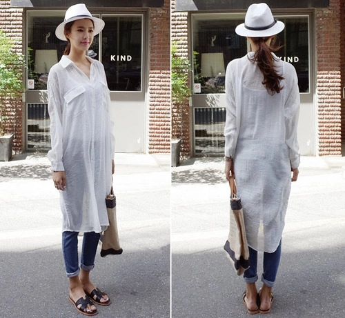 Ngỡ ngàng vẻ đẹp chiếc áo sơ mi 2 trong 1