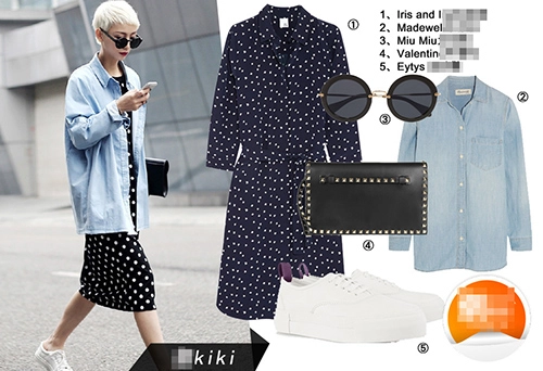 Sành điệu bất ngờ áo sơ mi denim đơn giản