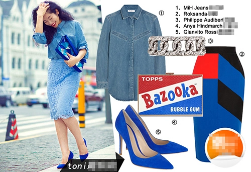 Sành điệu bất ngờ áo sơ mi denim đơn giản