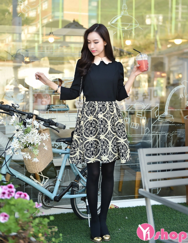 Váy liền cổ sơ mi cho bạn gái tự tin xinh xắn vào hè 2017