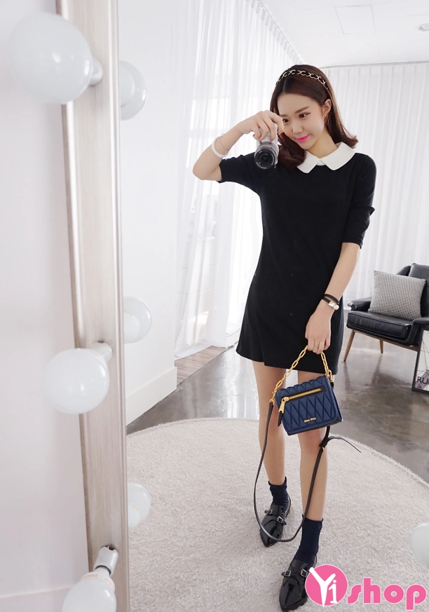 Váy liền cổ sơ mi cho bạn gái tự tin xinh xắn vào hè 2017