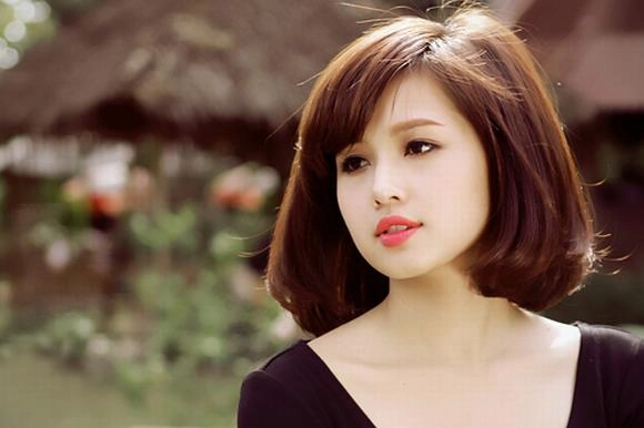 Tóc ngắn duỗi cúp phồng đẹp cho nàng trẻ trung 2017