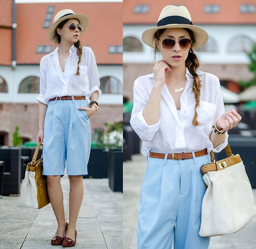 Dạo chơi với chiếc sơ mi trắng