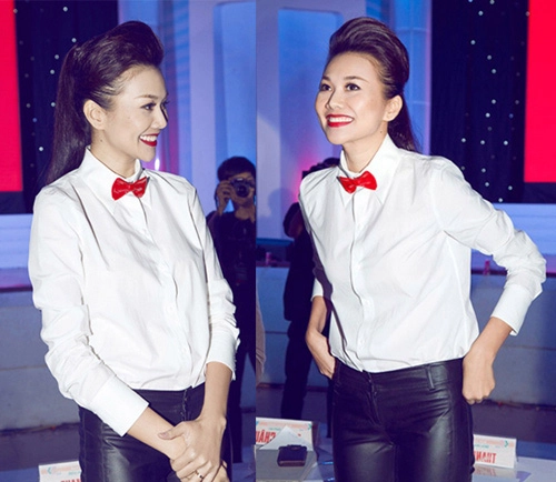 lục bst sơ mi trắng chất đẹp của thanh hằng