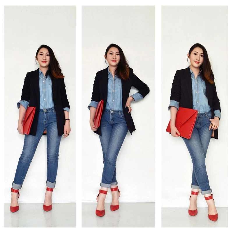 Những cách mặc sơ mi denim đầu thu tuyệt đẹp