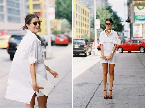 Thanh lịch và phóng khoáng cùng váy sơ mi như các fashionista