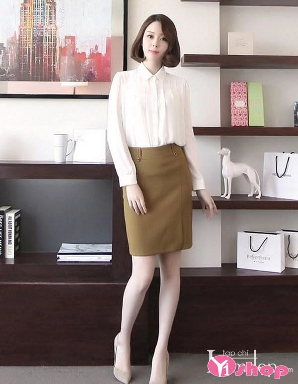 Chân váy đầm bút chì dáng dài đẹp trẻ trung cho nàng công sở