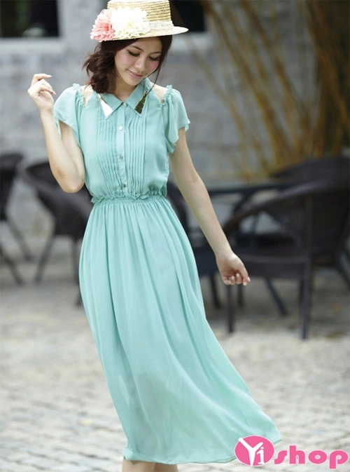 Váy đầm maxi dáng dài đẹp lãng mạn ngọt ngào dạo phố ngày hè