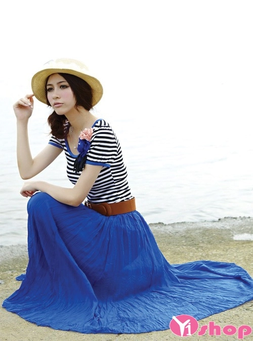Váy đầm maxi dáng dài đẹp lãng mạn ngọt ngào dạo phố ngày hè