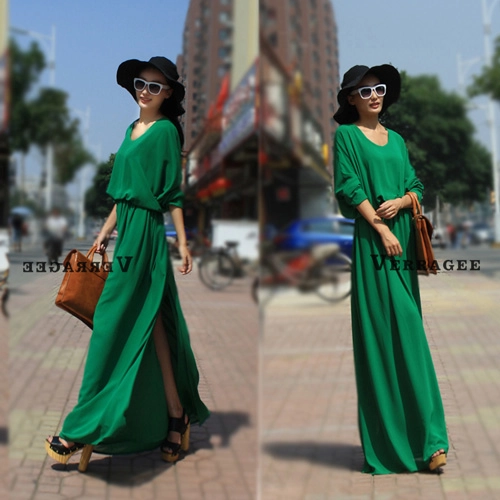 Váy đầm maxi xẻ đùi đẹp cho cô nàng công sở gợi cảm khoe chân dài