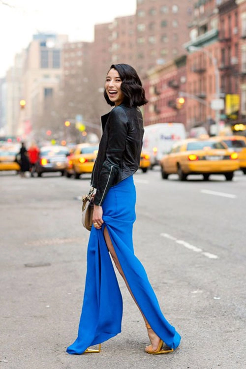 Váy đầm maxi xẻ đùi đẹp cho cô nàng công sở gợi cảm khoe chân dài