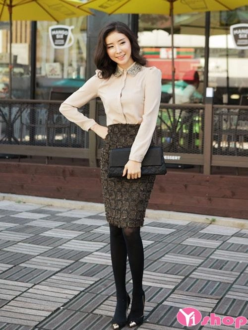 Chân váy đầm bút chì đẹp form cho bạn nữ