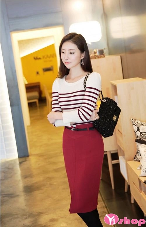 Chân váy đầm bút chì đẹp form cho bạn nữ