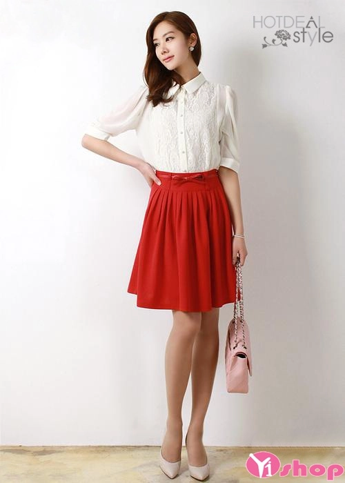 Chân váy đầm xếp ly xòe đẹp duyên dáng