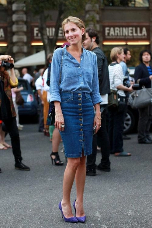 Chân váy denim hàn quốc đẹp xuân hè 2017