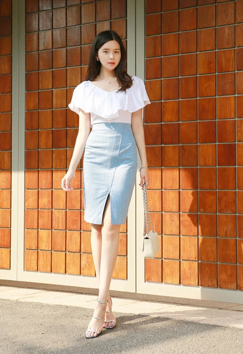 Chân váy denim hàn quốc đẹp xuân hè 2017